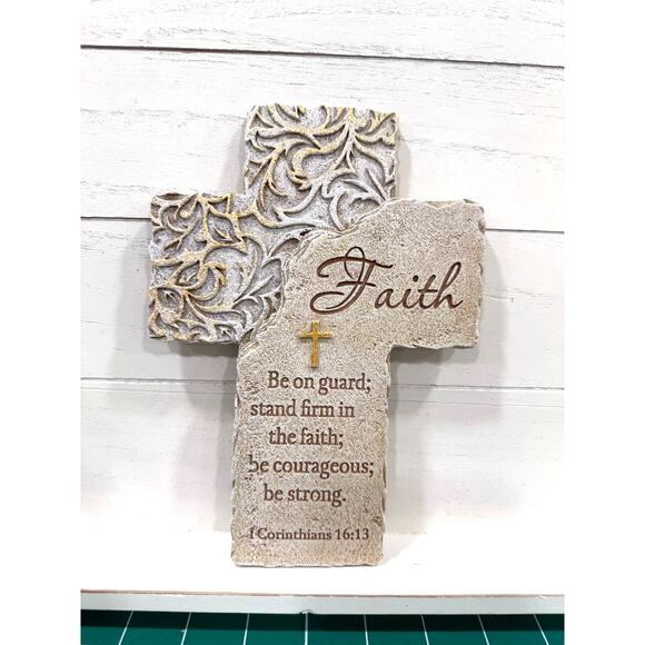 Faith Wall Cross Scripture Decor Christian 1 Corinthians 16:13 Inspirational - Picture 6 of 6